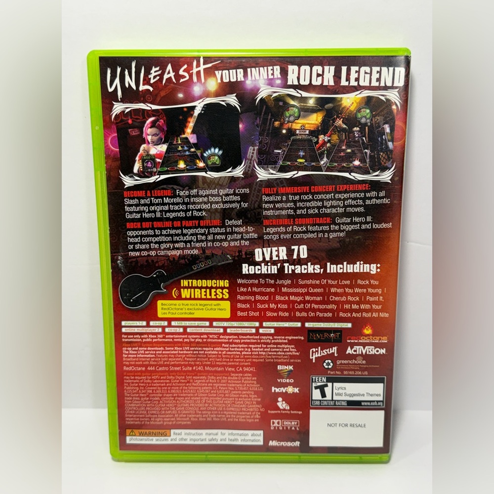 Guitar Hero III: Legends of Rock Xbox 360 CIB Excellent Game Complete Manual - Picture 8 of 12